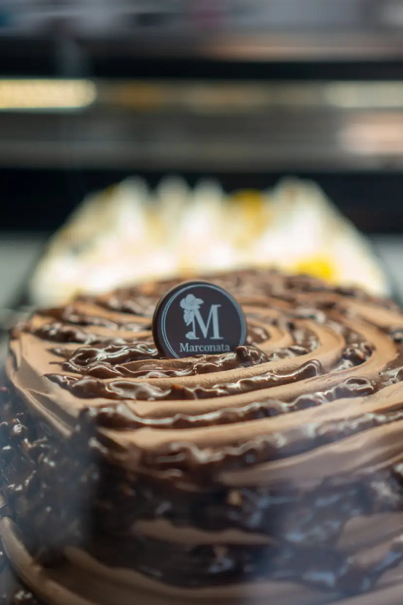 Helado de chocolate con el sello de Marconata