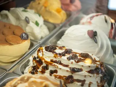 La vitrina de helados de la tienda